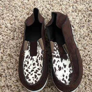 Cow print loafers